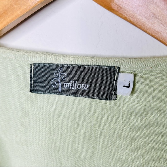 Willow Linen Pistachio Green Top Size Large - Picture 13 of 13